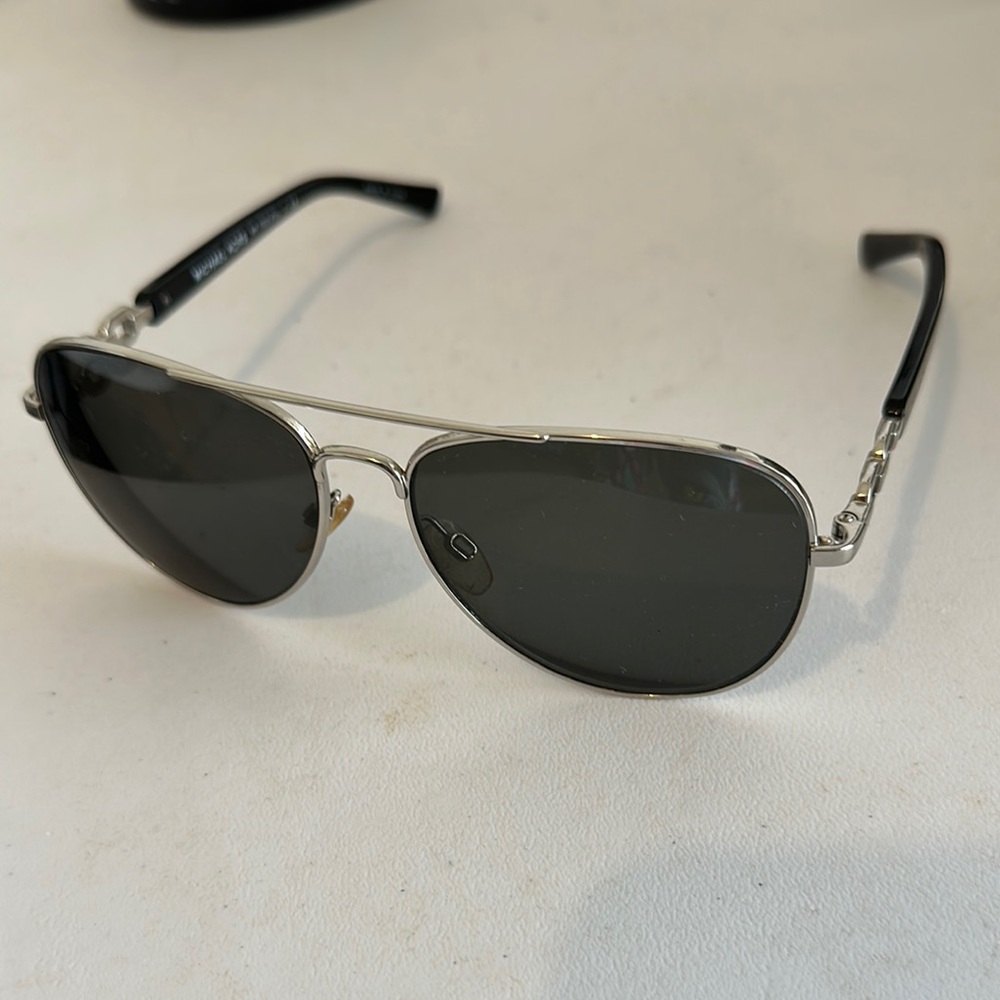 Michael Kors Black and Silver Aviator Sunglasses